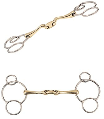 Universal 3 Ring Gag Verbindend Angled Bit (UKSALES25® Horse Bits) (5.5)
