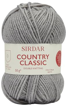 Sirdar Country Classic DK, 50% Wolle 50% Acryl, Silbergrau (872), 50 g