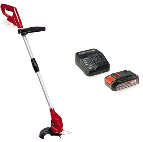 Einhell Akku-Rasentrimmer GC-CT 18/24 Li Power X-Change (Li-Ion, 18 V, 24 cm Schnittbreite, 8500 min^-1, Teleskop-Führungsholm, Flowerguard, inkl. 20 Kunststoffmesser, inkl. 2,5 Ah Akku und Ladegerät)