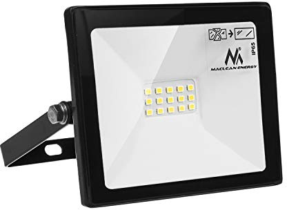 Maclean MCE510 WW Proyectores LED Proyector impermeable IP65 Luz de iluminación exterior Delgado Premium 800lm Blanco cálido 3000K, 10W Clase energética A +