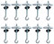 JINXM Ganci per Soffitto Heavy Duty Swag Ganci Appesi Toggle Bullone Ali Gancio per Installazione a Soffitto Piante Sospese Ganci per Orchidee Fissaggio a Parete(10 Pezzi)