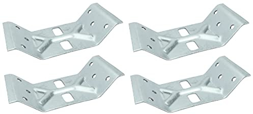 AERZETIX - Set di 4 - Supporto angolare interno per gamba tavolo - piastre di montaggio staffa rinforzate - 148x75x2mm - in acciaio zincato - fissaggio in metallo nervato - C50342