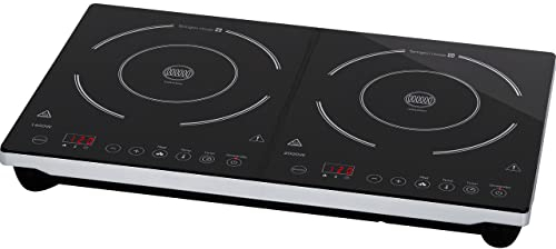 Tarrington House Placa de inducción doble DIC3440ABS, 3400 W, 60-240 ¡C, display LED, negro