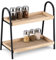 Navaris Porta Spezie per Cucina da Appoggio - Alzatina Cucina Legno Ferro - Portaspezie Salvaspazio 2 Ripiani - Scaffale Metallo Nero e Legno Vintage