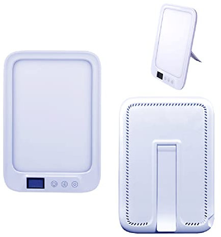 Lampada Per La Terapia Della Luce, 45000 Lux Lampada SAD, Con 3 Modalità Colore, 6 Regolazione Variabile & Oscuramento Continuo, Tramonto Funzione Timer, Portatile Dimensioni Compatte,Bianca