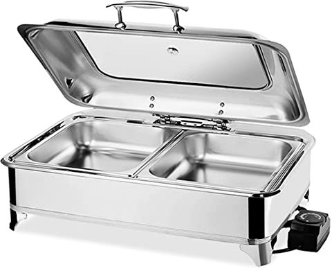 Calentador de Buffet Eléctrico 9L, Chafing Dish Buffet con Bandeja de Calefacción, Electrico Calentador Buffet para Buffet Calentador de Comida, Buffet Server(Size:two grids)