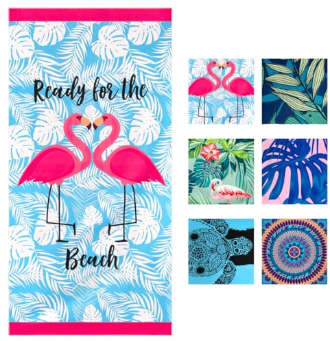 TEUEN Grande Serviette de Plage 180 x 90 cm, Légère Serviette de Bain en Tissu Eponge - Convient pour Le Sauna, la Salle de Sport, Voyages