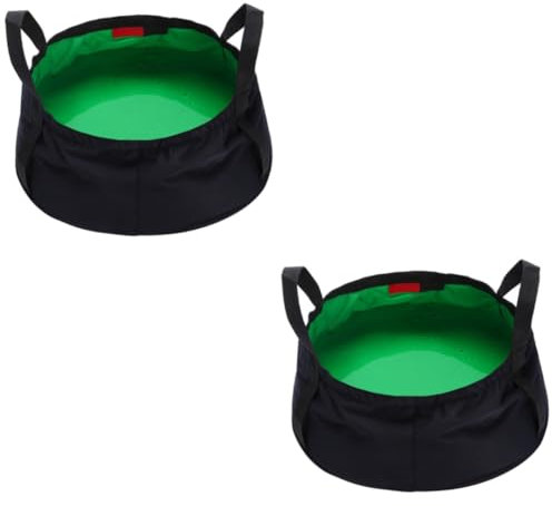 Toddmomy 2stücke Faltbarer Tragbarer Waschbehälter Für Camping Angeln Und Outdoor-aktivitäten Und Platzsparend Für Reisen Und Grün