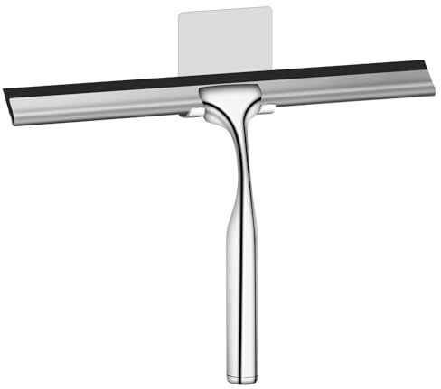 Duschabzieher, Fensterabzieher, Edelstahl Duschwischer, Abzieher Dusche, Duschwand Abzieher für Badabzieher Küche Fenster Auto Wasserabzieher Glastür Duschkabinen Spiegelabzieher, mit Haken