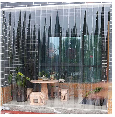 IBOWZ PVC Lamellen Streifenvorhang PVC-Kunststoff-Türstreifenvorhang, transparente Vinyl-Türstreifen für Lager, Fabrik, Laden, Garage, individuell, 72 Größen, 2,5 mm