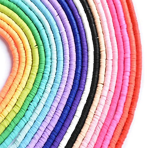 Booso Flat Clay -PäRlor LäMpliga för Smyckenstillverkning Academy Disc Beads Rainbow Gummi Beads DIY Craft Armband