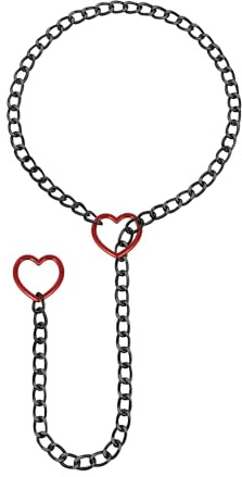 JJDreams Punk Kette Choker O Ring Anhänger Halskette Slip Kette Halskette für Frauen einstellbare Cuban Link Gothic Herz Choker Schmuck Broken Heart