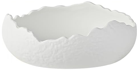 Dowbom Cuenco para llaves para mesa de entrada, cuenco de almacenamiento para caramelos, regalo de decoración del hogar, cuenco de dulces para oficina (blanco, forma de plato)