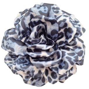 Blau-Schwarz Leo Muster Blumen-Brosche, Anstecknadel, Klammer