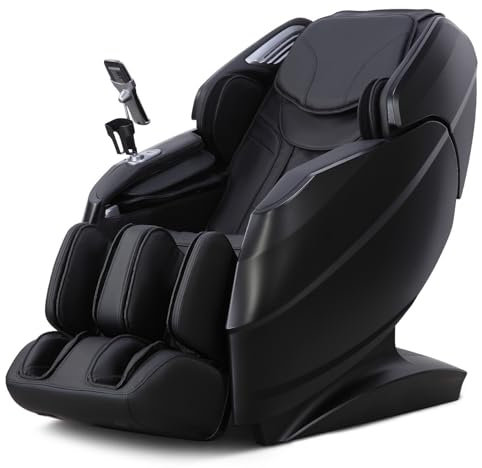 Aspria 3D Massagesessel mit Wärmefunktion, Shiatsu Zero-Gravity Massagestuhl, 18 Programme, 6 Massagetechniken, High-End Relaxsessel für Zuhause, Hotels, Salons, Büros (Schwarz)