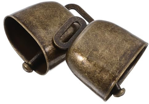 ibasenice Kuhglocke Groß 2 Stück aus Metall mit Griff, Handgehalten