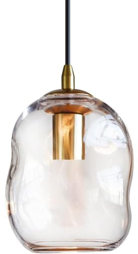 Ohne Stromanschluss Hängelampen mit batterie,Modern Pendelleuchte mit Glasschirm,Batteriebetrieben Hängelampe mit Fernbedienung,Pendelleuchte für Kücheninseln mit wiederaufladbarer Lichtquelle.