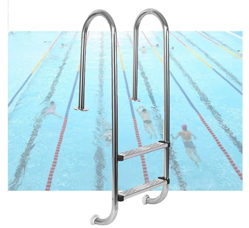 Swimming Pool Ladder,Preventing Slips Heavy Duty Steps,Stainless Steel Handrails Stairs,for Swim Gym and in Groundc,Bearing Weight 250kg(2 steps)
