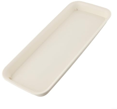 Piatto Drenaggio per Piante, Sottovaso rettangolare per piante da interni ed esterni, in resina, base per vaso da fiori, per decorare la casa e il giardino (beige, M)