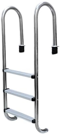 Échelle De Piscine, Marchepied en Acier Inoxydable À 2 Ou 3 Marches, Rampes De Piscine Robustes, Montage Et Escalade Faciles(3 Steps)