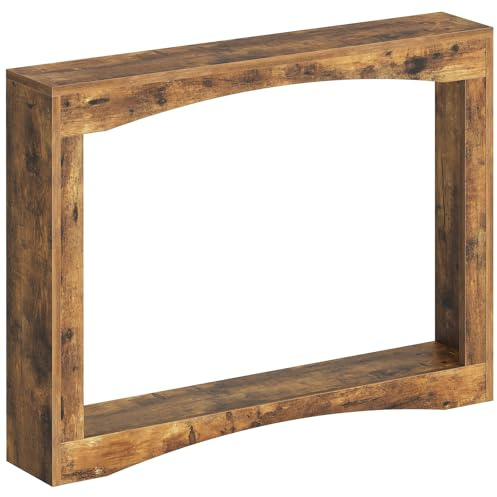 YATINEY Narrow Console Table, 15 cm Thin Entryway Table, Behind Couch Table for Small Spaces, Small Farmhouse Hallway Table, for Living Room, Hallway, Foyer, Rustic Brown XCT19RR