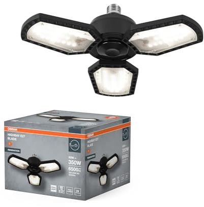 Osram Highbay Blade Deckenlampe mit Flügeln, 60W, E27 | Highbay Blade E27, LED Lamps, Schwarz, 337.5 mm dia, 20000 h, 1-Pack