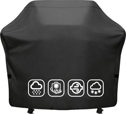 7108 Grillabdeckung für Weber Summit 400 Series Gas Grill, 170CM 600D Oxford Grill Abdeckungen für Weber Summit 470, 420, Genesis S-325s, E-325s, Heavy Duty & Wasserdichte Reißfeste BBQ hülle, Schwarz