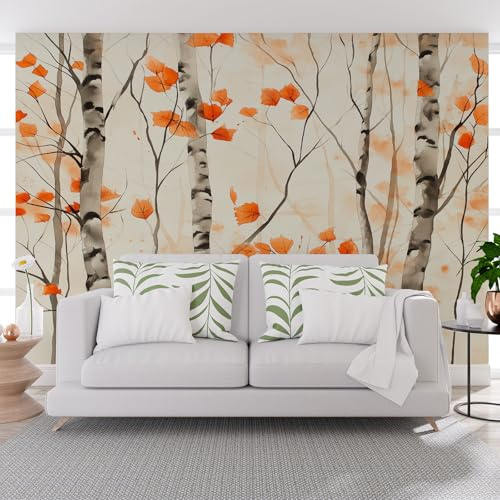 Générique Papier Peint Panoramique Enfant 3D Paysage de Jungle D'Automne Photo Mural Moderne Poster Mural xxl Salon Chambre Décoration - Nature Plantes Paysage Papier Peint Intissé 450x315cm(L x H)