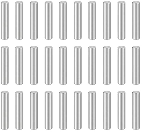 QUARKZMAN 50 Stück Dübel M4(4mm) x 20mm 304 Edelstahl Zylindrische Regalstifte Befestigungselemente Für Metallgeräte Holzmöbel DIY Montage Silber