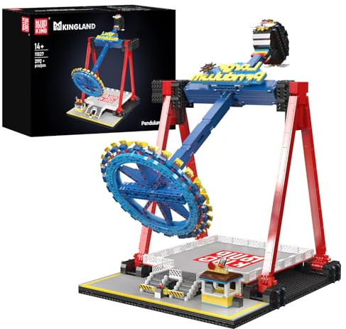 Mould King 11027 Technik Schwinguhr Baustein, 2192 Teile Kreative Pendeluhr Set, MOC Schaukeluhr im Vergnügungspark Modellbausteine Klemmbausteine Bauset