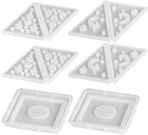 SHERCHPRY Silicone Pyramid Candle Holder Resin Molds Creative Design 2 Sets with Moon Star Heart Shapes High-Temperature Endurance Easy Demolding for Wedding Centerpiece