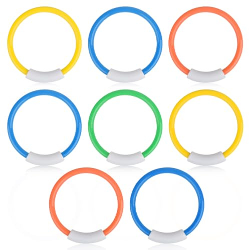 Xndryan Diving Pool Toys, Swimming Pool Diving Toys 8PCS Dive Rings Swim Sinkiers Set Fun Pool Diving Training Toys