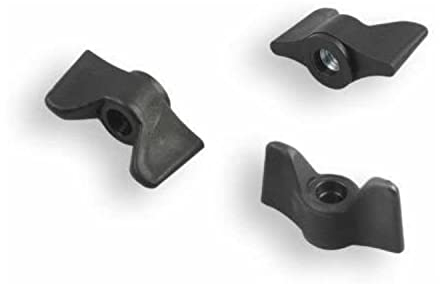 2 tuercas de mariposa de plástico con casquillo roscado de acero