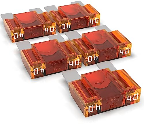 AUPROTEC Fusible de hoja Maxi 20-80A, fusible enchufable para automoción, elección: 40A amperios, naranja, 5 piezas