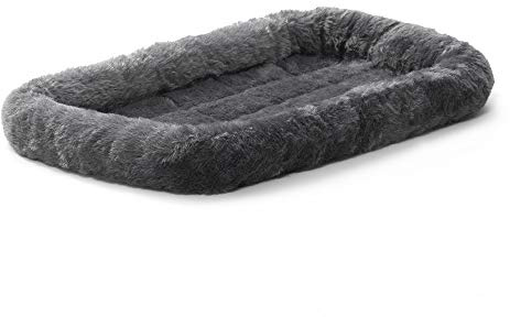 Hundebett, graues Kunstfell-Polster, Größe XS, ultraweich und maschinenwaschbar, passend für 59 cm große Hundeboxen und Tragetaschen, für kleine Hunde und Katzen