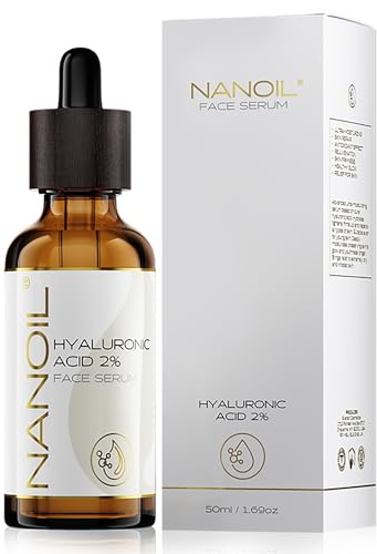 NANOIL Gesichts serum mit Hyaluronsäure – aufhellendes, glättendes und feuchtigkeitsspendendes Gesichtsserum Hyaluronsäure, 50 ml