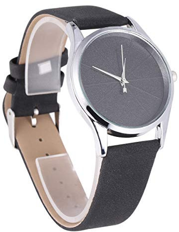 UKCOCO Frauen Uhr Dünne Leder Band Quarz Armbanduhr Genaue Zeitanzeige