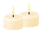 Deluxe Homeart Real Flame™ Ensemble de bougies chauffe-plat LED sans flamme à piles Crème