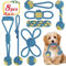 ETACCU Jouets pour Chien, 8 Pièces Corde pour Chiots Contre L'ennui, Indestructible pour Mâcheurs, Petit et Moyen Chien (Bleu)