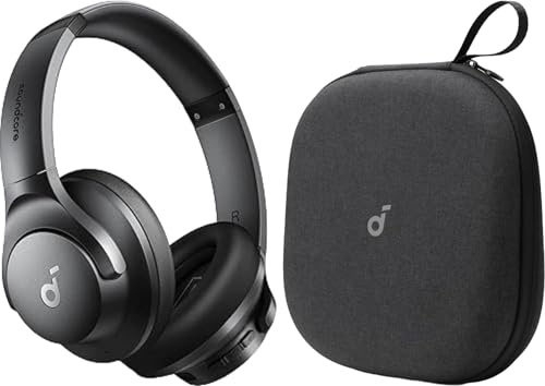 soundcore Q20i Hybrid Active Noise Cancelling Foldable Headphones,with Headphones Case,Wireless Over-Ear Bluetooth,40H Long ANC Playtime, Hi-Res Audio, Big Bass, Customize via an App