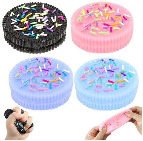 4 Pezzi Taba Squishy, Giocattolo Antistress Per Biscotti, Giocattolo Ultra Morbido di Decompressione,Fufu Squishy, Giocattolo Antistress, Simulazione Biscotti per Bambini e Adulti Regalo