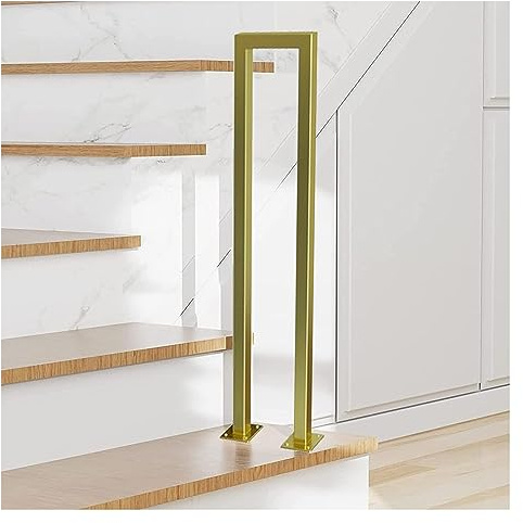 Scala a forma di U in oro ringhiera in ferro battuto per interno/esterno gradini di supporto di sicurezza Rod montaggio a pavimento altezza 54,9 cm design durevole ed elegante