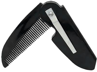 Peine Para Barba De Hombres Cepillo Portátil Peinado Acicalamiento Cabello | Peine Plegable De Bolsillo Estilizador De Barba Para Viaje Trabajo Salón Peluquería Hogar