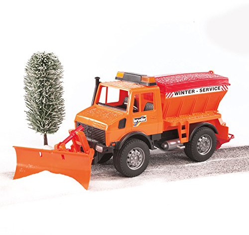 bruder 02572 - MB Unimog servizio invernale con spazzaneve, veicoli, spazzaneve, spazzaneve, camion sgrigliatore