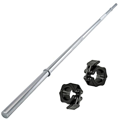 POWER-XTREME Langhantelstange 30mm Hantelstange | 167cm | mit Kompressionsverschlüssen | glatte Aufnahme | verchromt | bis 250kg belastbar | Studioqualität