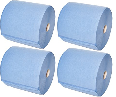 4er-Pack Putztuchrollen MINI 2-lagig blau 22x36cm 100% Zellstoff, ca. 500 Abr...