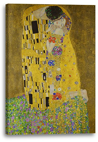 Printed Paintings Impression sur Toile (60x80cm): Gustav Klimt - Le Baiser (1907-1908)