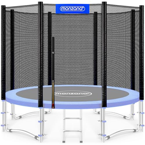 Monzana® Sicherheitsnetz Trampolin Ø 183/244/305/366/427 cm 6-8 Stangen UV-beständig Trampolinnetz Trampolinschutz