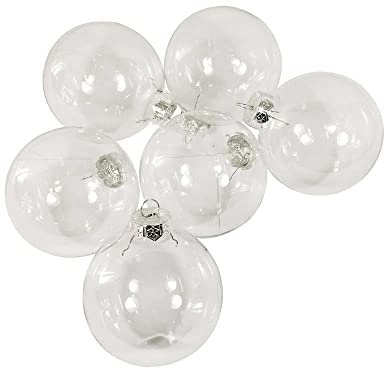 Christbaumkugeln Echt Glas Klarglaskugeln 6 Stück Christbaumschmuck 8cm