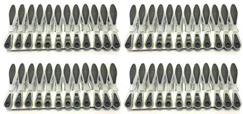MSV Wäscheklammern Wäscheklammer Set mit Soft-Grip - UV beständig - Anthrazit - 48 Stück